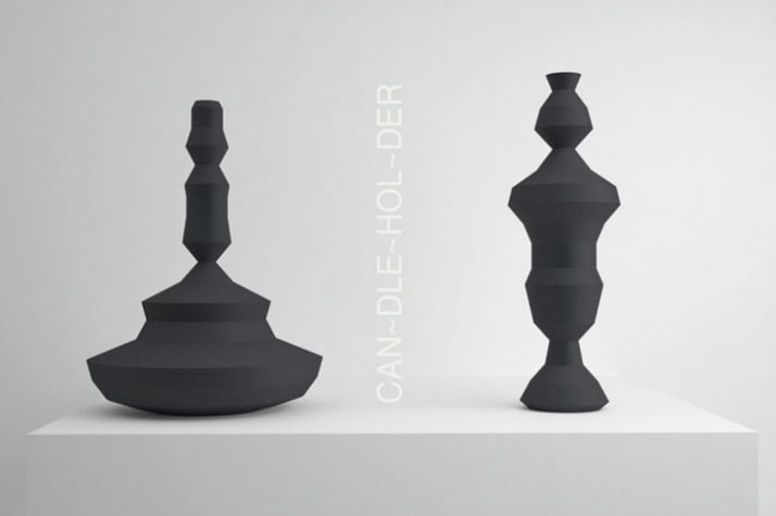 candleholder /// material: SLS polyamide with black soft touch finish /// dimensions: 275 x 92 mm