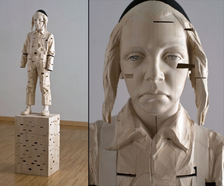  &quot;I am sorry to have forgotten the dreams I mode as child&quot;, © Gehard Demetz, 2010, wood,  170 x 37,5 x 31 cm, Courtesy Galleria Rubin, Milano,  Photo 