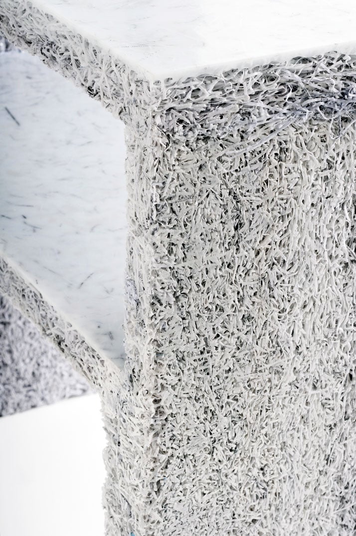 The Shredded Collection Sidetable (White Edition), detailphoto by Kaitey Whitehead © 2011, studio Jens Praet for Industry Gallery
