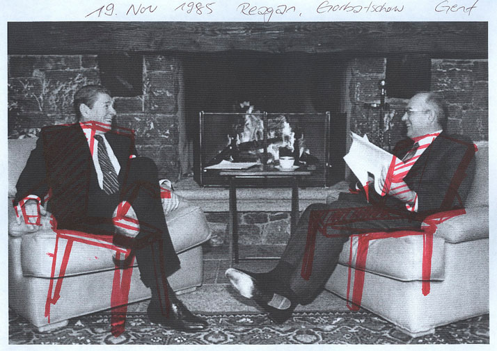 sketch &amp;gt;&amp;gt; Ronald Reagan and Michail GorbatschowCourtesy of Tino Seubert