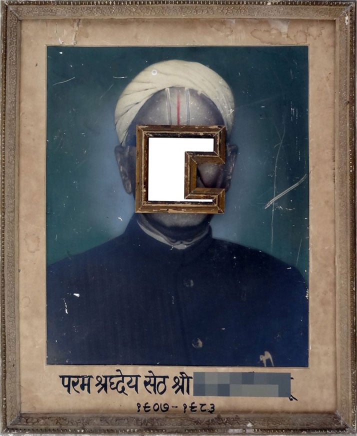 Nandan Ghiya Hon'ble &amp; Kind Indroid 1907-1983, 2012Acrylic on Photographs &amp; Wooden FramesTaille : 52x43cmphoto © Galerie Paris-Beijing