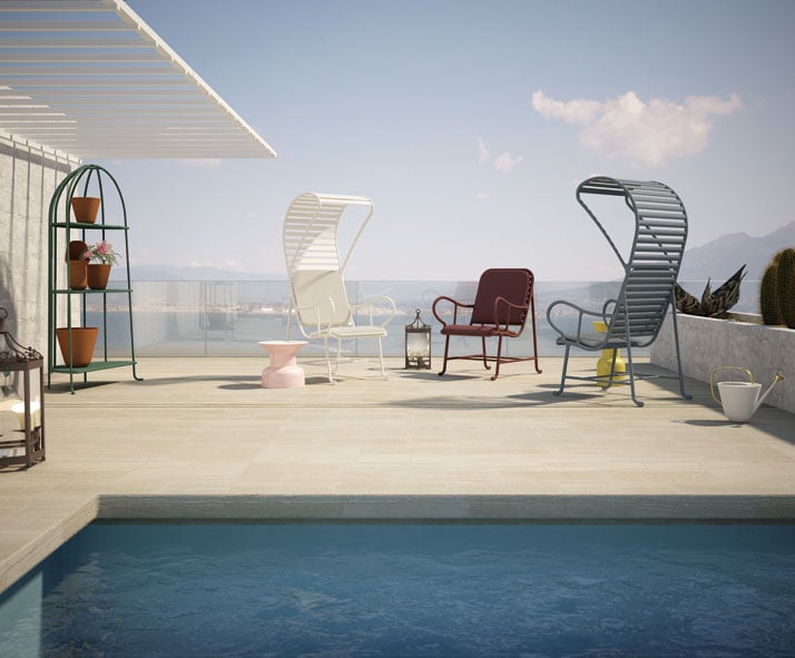  Gardenia armchairs with or without a pergola, 3D rendering © Jaime Hayon &amp; BD Barcelona Design