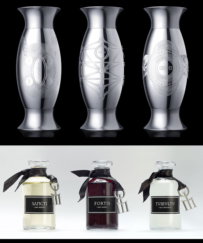 Sancti, Fortis and Tumultu from Les Liquides Imaginaires series of perfumes, photo © Heuduck / RESO.