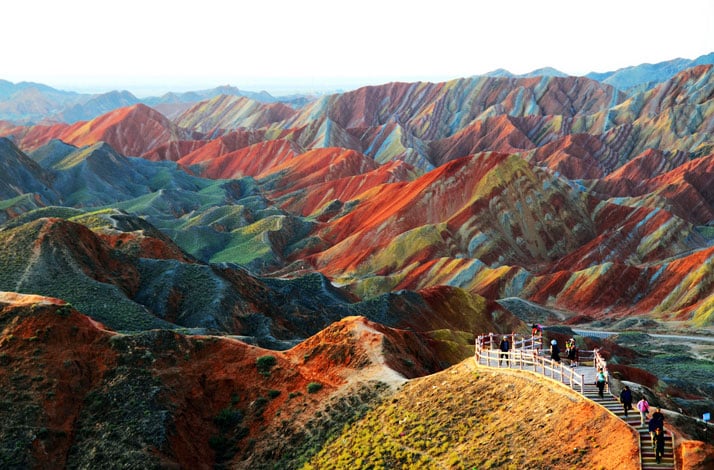 Zhangye Danxia Landform Geological Park in Gansu Province, China.photo © Unknown, source.