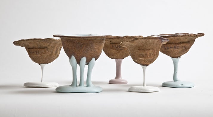 ''Shaping Fluid'' ceramic series by Christina Schou Christensen. (2013). Photo © Christina Schou Christensen.