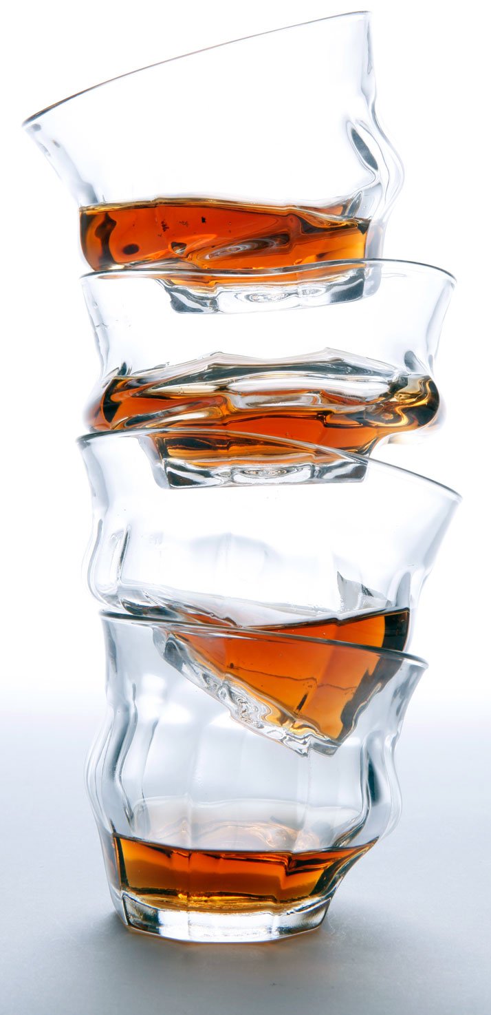 TIPSY Melting Glasses by Loris &amp; Livia. (2011)The intervention on the traditional Duralex Picardie Glass by Loris &amp; Livia for DesignMarketo. Available for purchase here.photo © James Champion.