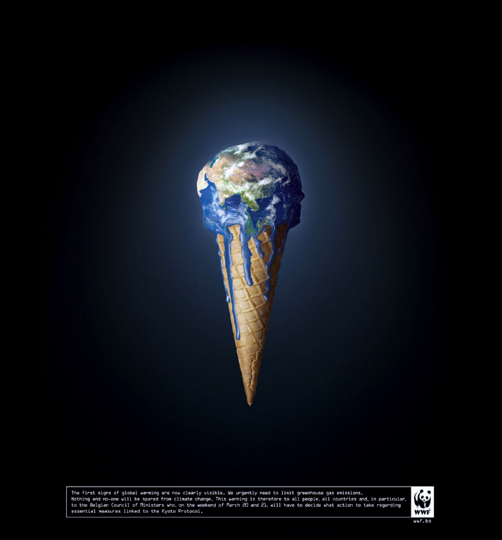 THE EARTH MELTING ad campaign by VVL/BBDO, Belgium for WWF. Release date:  June 2004.