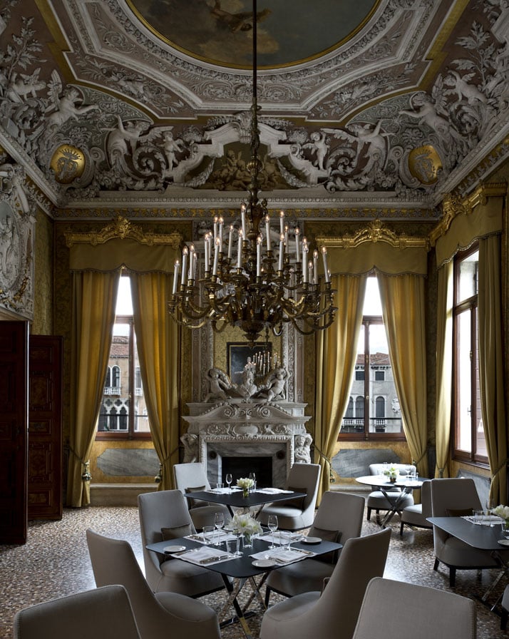 Yellow Dining Room, photo © Aman Canal Grande Hotel, Venice, Amanresorts.