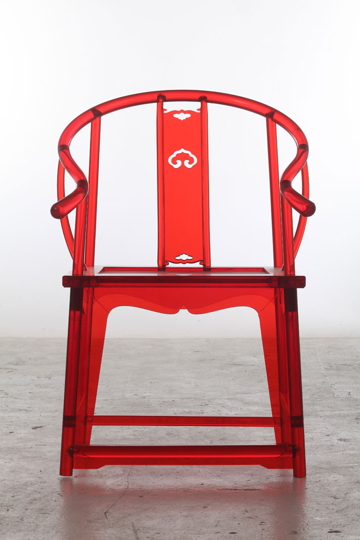 Traditional Chinese chair fabricated from Red Acryl by &#039;Make+&#039; studio (å+) / David Xing &amp;amp; Jack Xiang.