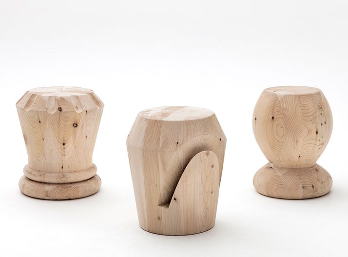 Regina, Alfiere and Pedone stools by Giorgio Bonaguro, photo © Andrea Basile.