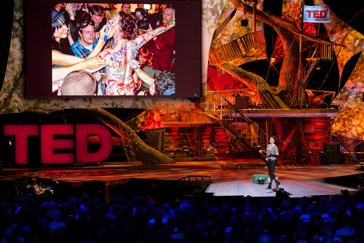 Amanda Palmer on stage at TED in Long Beach, February 2013.photo © James Duncan Davidson.