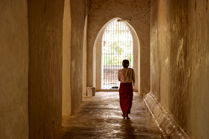 Woman in a temple in Bagan, Myanmar, January 2012.photo © James Duncan Davidson.