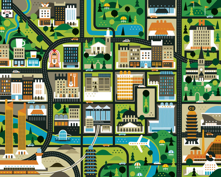 The map of Glasgow (for Intro Magazine), Courtesy of KHUAN+KTRON.