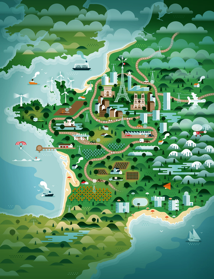 The map of France (for Weekend Knack Magazine), Courtesy of KHUAN+KTRON.