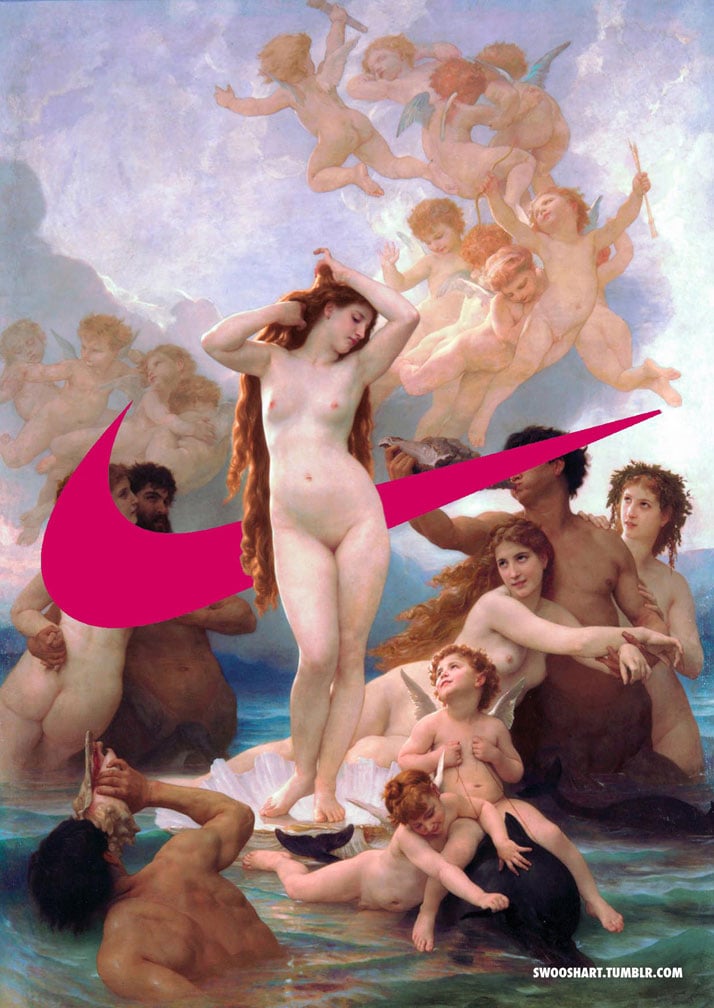 Swoosh on The Birth of Venus (1879) by William-Adolphe Bouguereau (1825-1905).