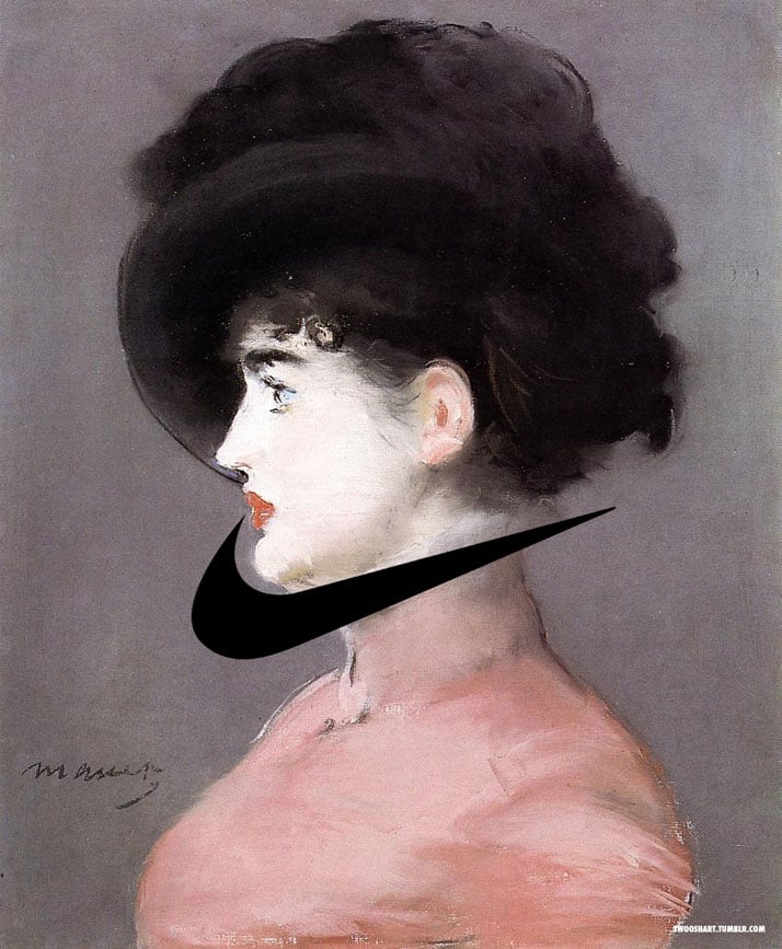 Swoosh on the Portrait of Irma Brunner (1880) by Edouard Manet (1832-1883).