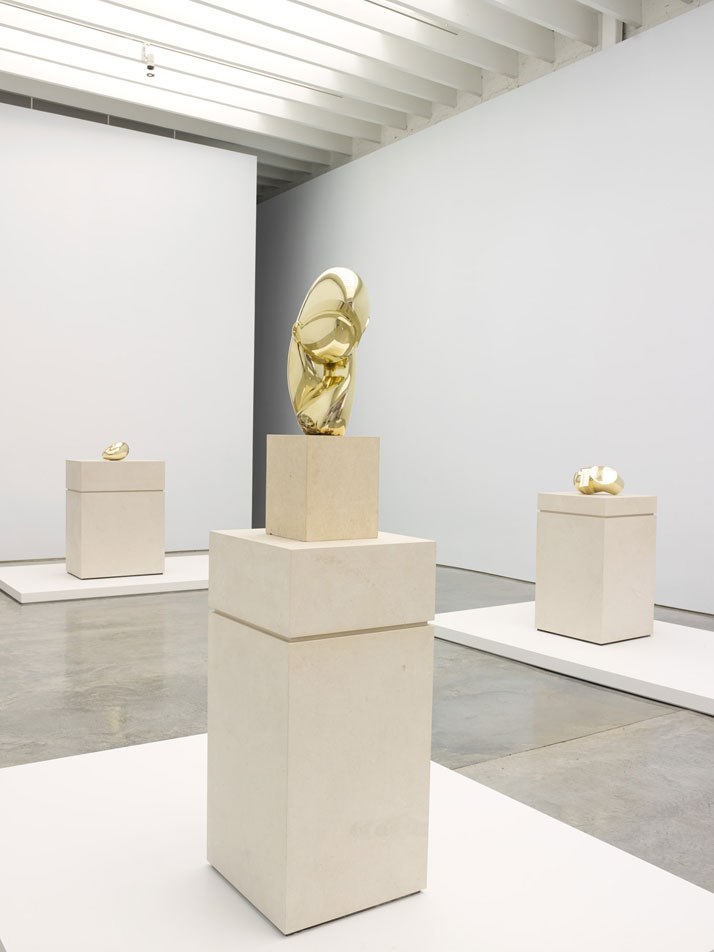 Constantin  Brancusi. From left to right: Sleeping Muse II, Mademoiselle Pogany II  and Head. Installation view at Paul Kasmin Gallery during the exhibition  ''Brancusi in New York 1913–2013''. Courtesy of the Brancusi Estate and  Paul Kasmin Gallery.