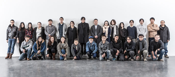 Xu Zhen and MadeIn Company team.Courtesy of Ullens Center for Contemporary Art