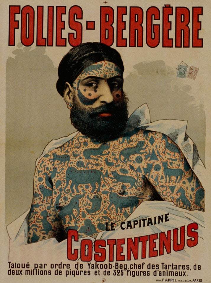 Captain Costentenus tatooed by order of Yakoob-Beg, 19th century © Fonds Dutailly, Ville de Chaumont.