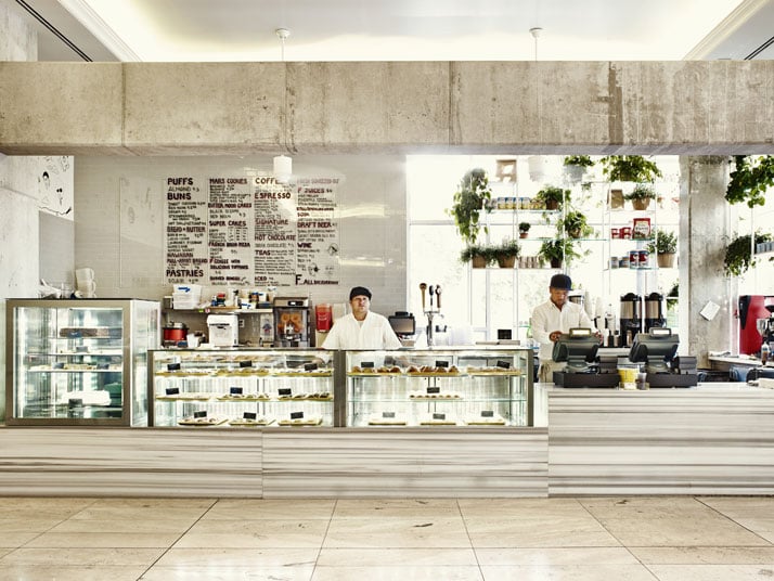 The café, photo by Adrian Gaut, © The Line Hotel, L.A.