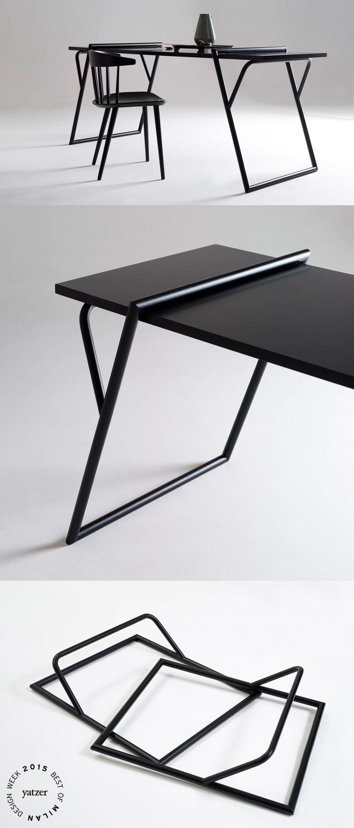 Quadra by Luis Arrivillaga. ''Legs'' with an invisible design, universally suitable for supporting any type of table top.