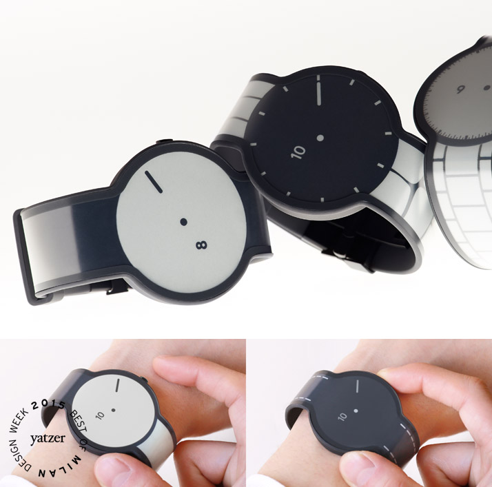 The FES Watch is a revolutionary new watch created using electronic paper for the watch face and strap.   The wearer can select the display pattern of their choice from 24 different options. The FES Watch is scheduled to officially go on sale in 2015. (spotted on Ventura lambrate).