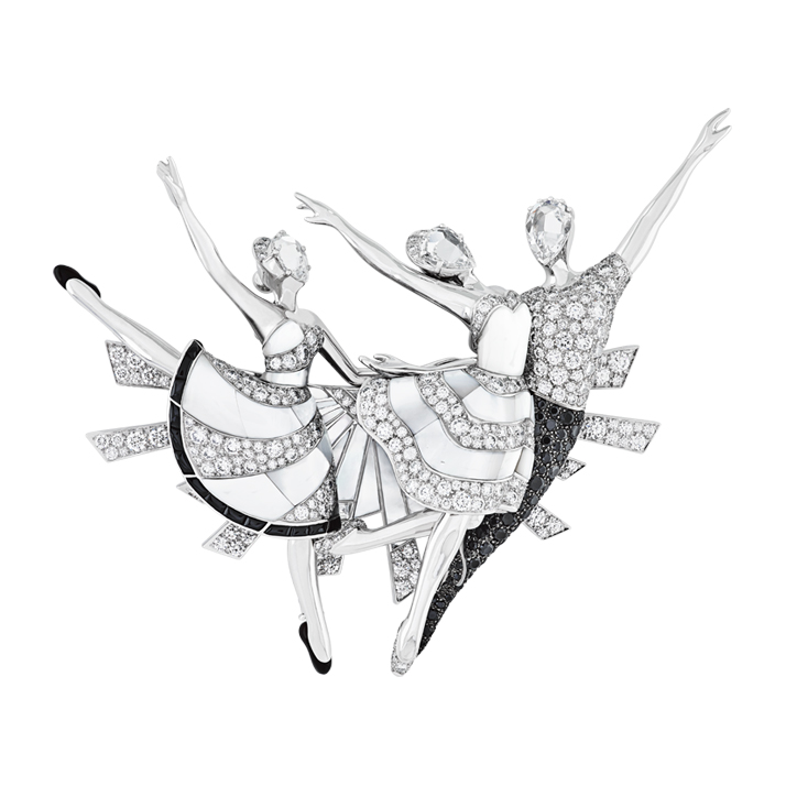 A signature Van Cleef and Arpels 'Ballerinas' clip. Photo © Van Cleef &amp; Arpels.