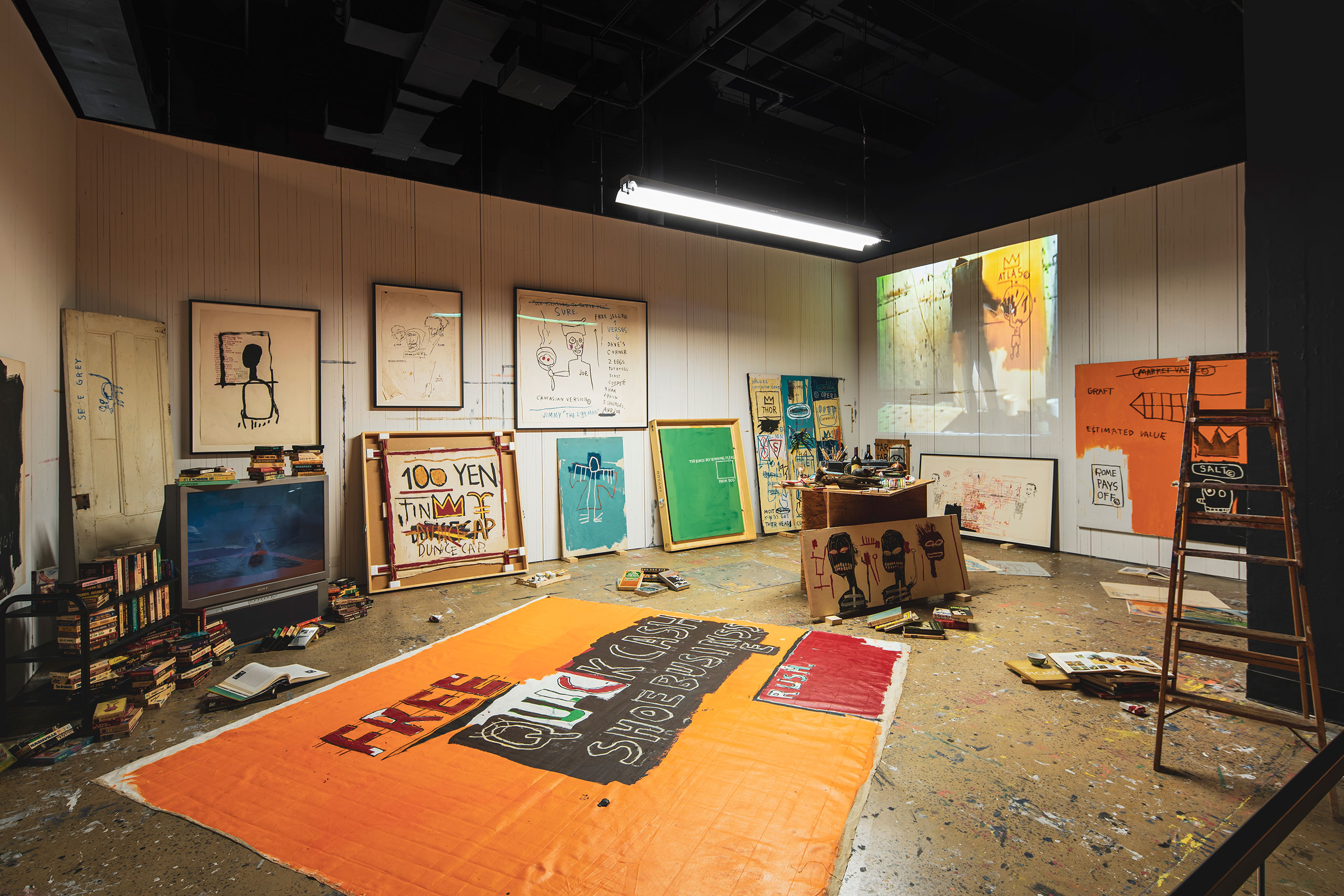 Installation view. Jean-Michel Basquiat: King Pleasure. Photo by Ivane Katamashvili.