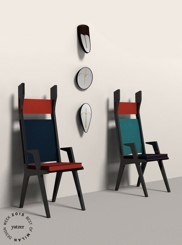 Colette chair and Wise Men mirrors by Lorenza Bozzoli for Colé.