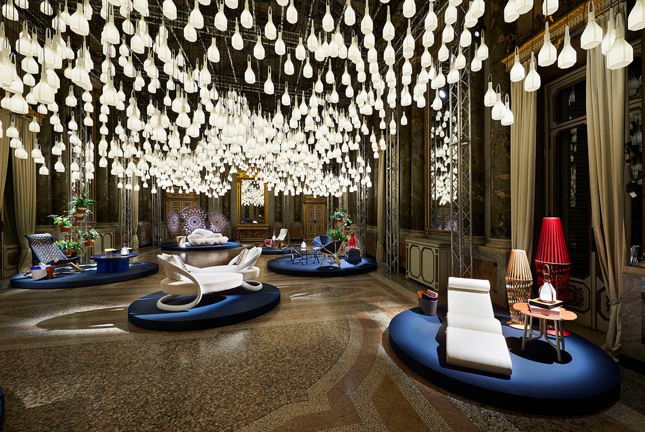 Louis Vuitton's Objets Nomades Collection at Palazzo Serbelloni.Photo © Louis Vuitton.