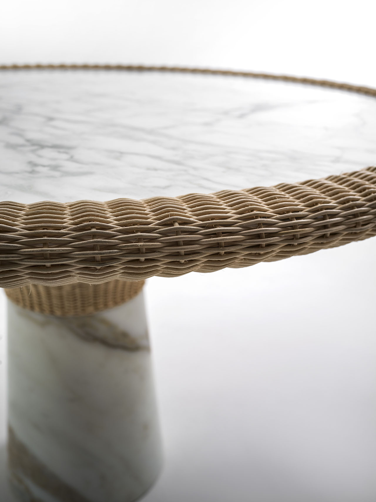 Amazonas collection made of marble &amp; wicker, designed by Giorgio Bonaguro for Morfosi.