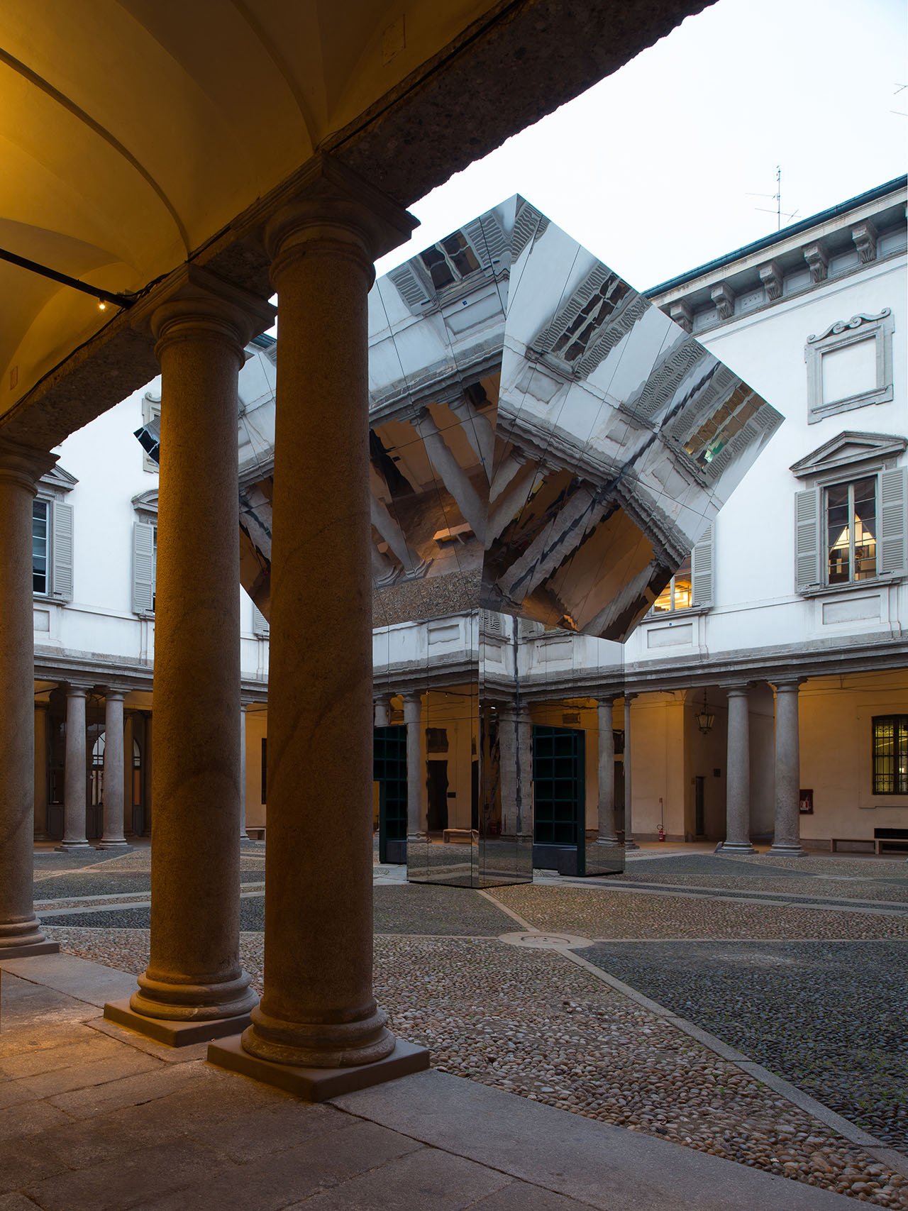 Echo Pavilion by Chilean architecture duo Pezo von Ellrichshausen at Palazzo Litta. Photo by Mauricio Pezo.