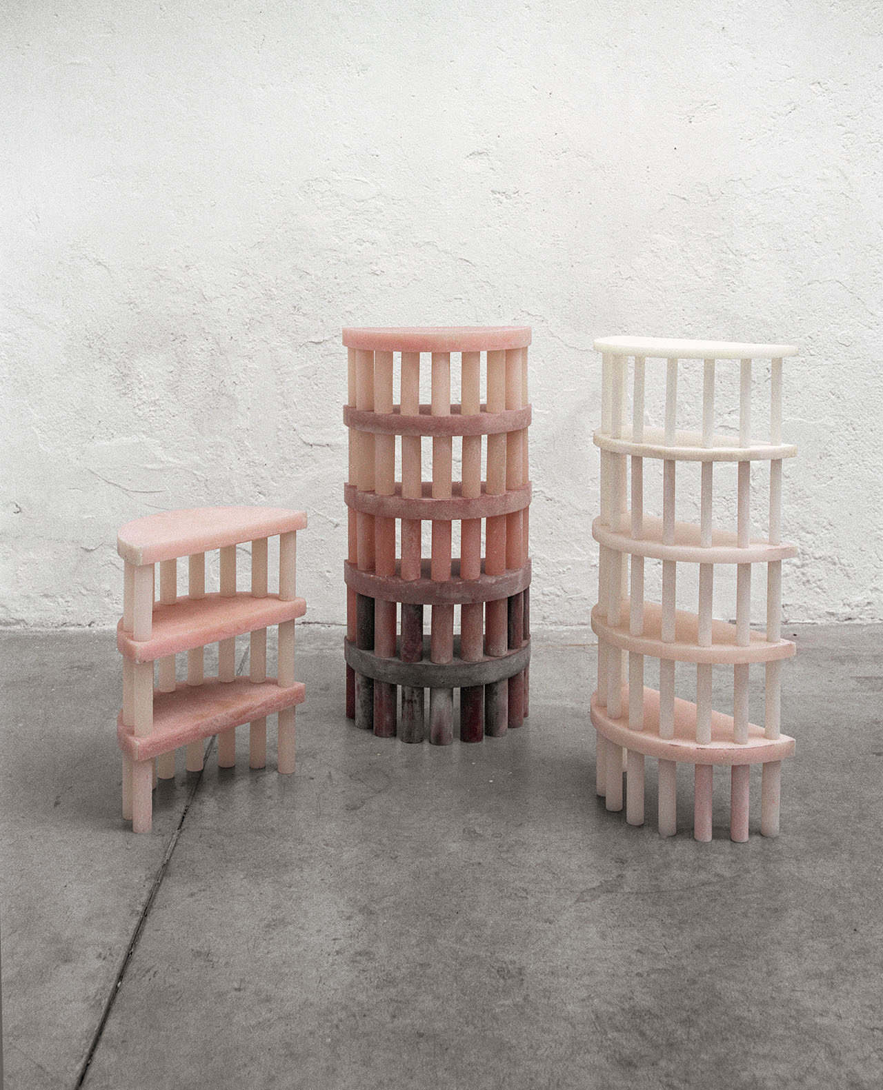 POMPEI series of side tables by OPERE VARIE Matteo &amp; Allina Cor, produced by Resin 3d line.