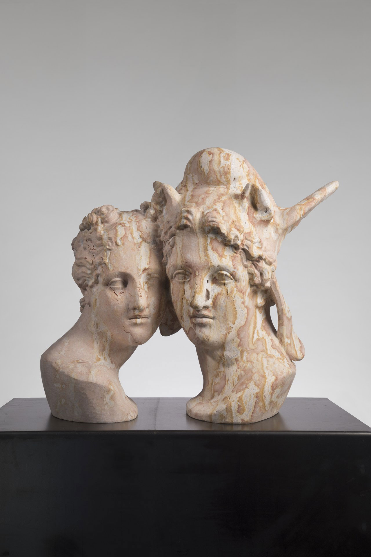 Massimiliano Pelletti, Impossible Love, 2017. Etruscan red marble, 71 x 70 x 44 cm.