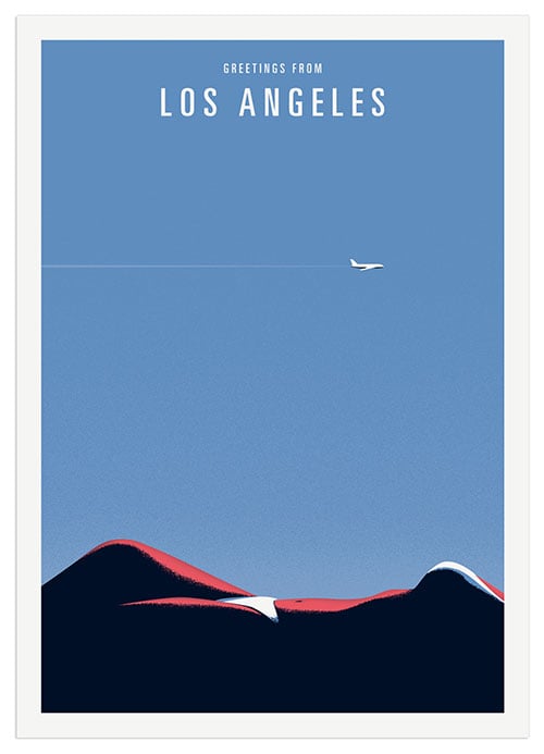 Thomas Danthony, Greetings from Los Angeles, part of a series of illustrated memories printed on postcards. © Thomas Danthony.