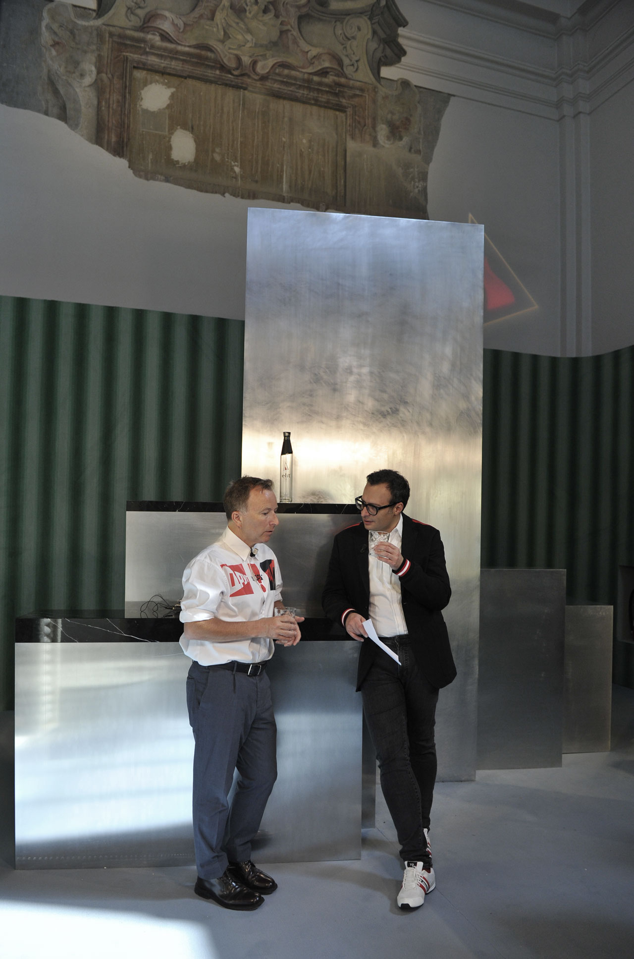 Tony Chambers of Wallpaper* with Vadim Grigoryan, creative director of elit® Vodka by the ELIT PROUN BAR at MDW18.
