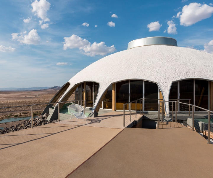 Futuristic Volcano House Gazes at the Stars in the Mojave Desert