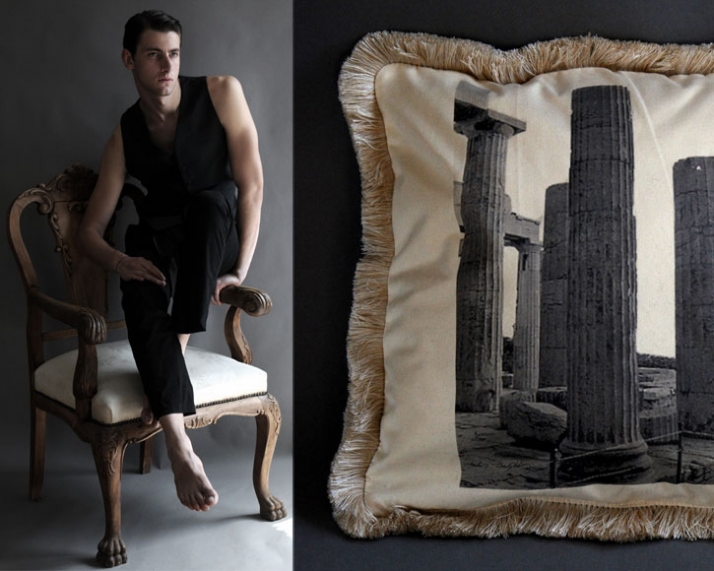 cushion covers with prints from Takis Tsadilis &quot;lettering and Ancient Greece&quot; photo series / © Takis Tsadilis