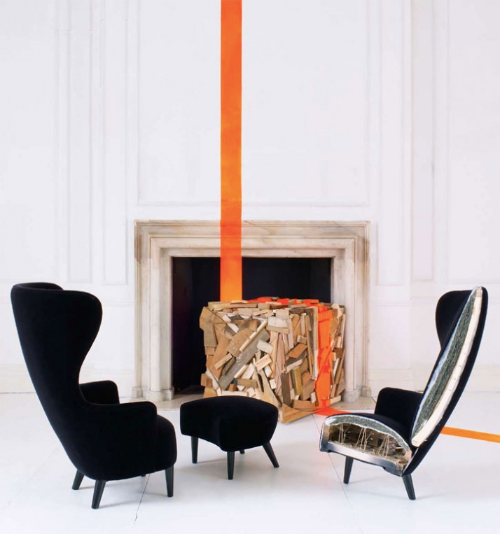 Wingback chair &amp;amp; footstool by Tom Dixon