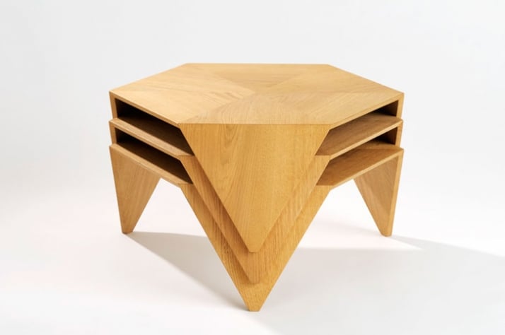Tomoko Azumi (1966, Japan)Set of three stacking coffee tables  Manufactured by Benchmark 52 x 52 x 22 cm