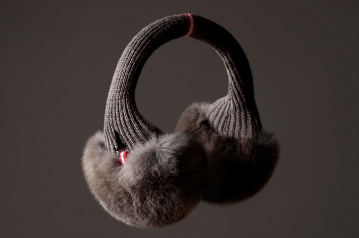 EARMUFFS // Cashmere &amp;amp; merino wool knit / rex rabbit fur // EUR 130