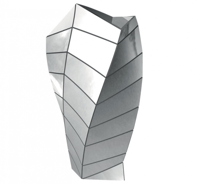 Urban facet // Silver building vase