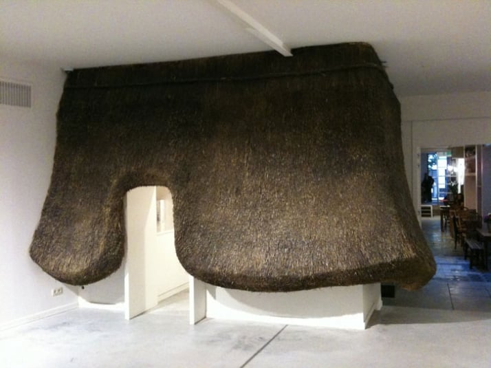 Thatched roof by Mathieu Lehanneur, Image Courtesy of RA