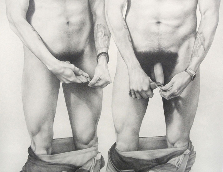 Abraham &amp;amp; Isaac (detail), from Duality series, Graphite on paper, 42 x 65 inches, 2010. Image Courtesy of Zachari Logan