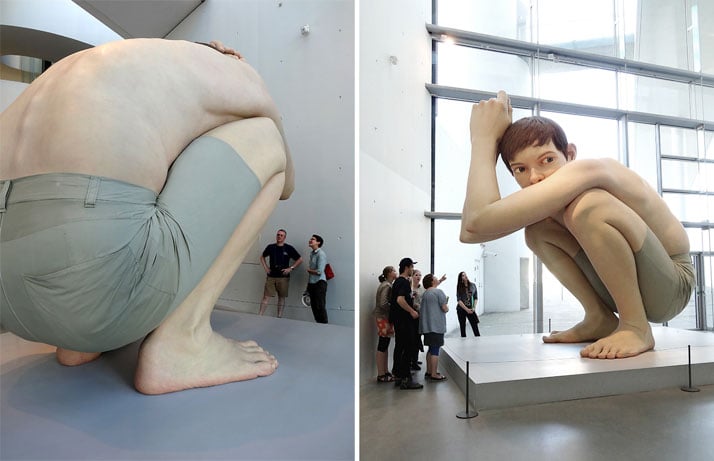 BOY by Ron Mueck, 1999.The sculpture belongs to Jens Erik Sørensen, the Director of ARoS Aarhus Museum of Art in Denmark.photo © Ann Hung