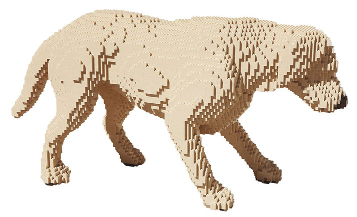 Dog, In Pieces 2012, Plastic Bricks, 22.0 x 15.0 x 43.0 inches, edition of 7Photo courtesy of InPiecesCollection.com