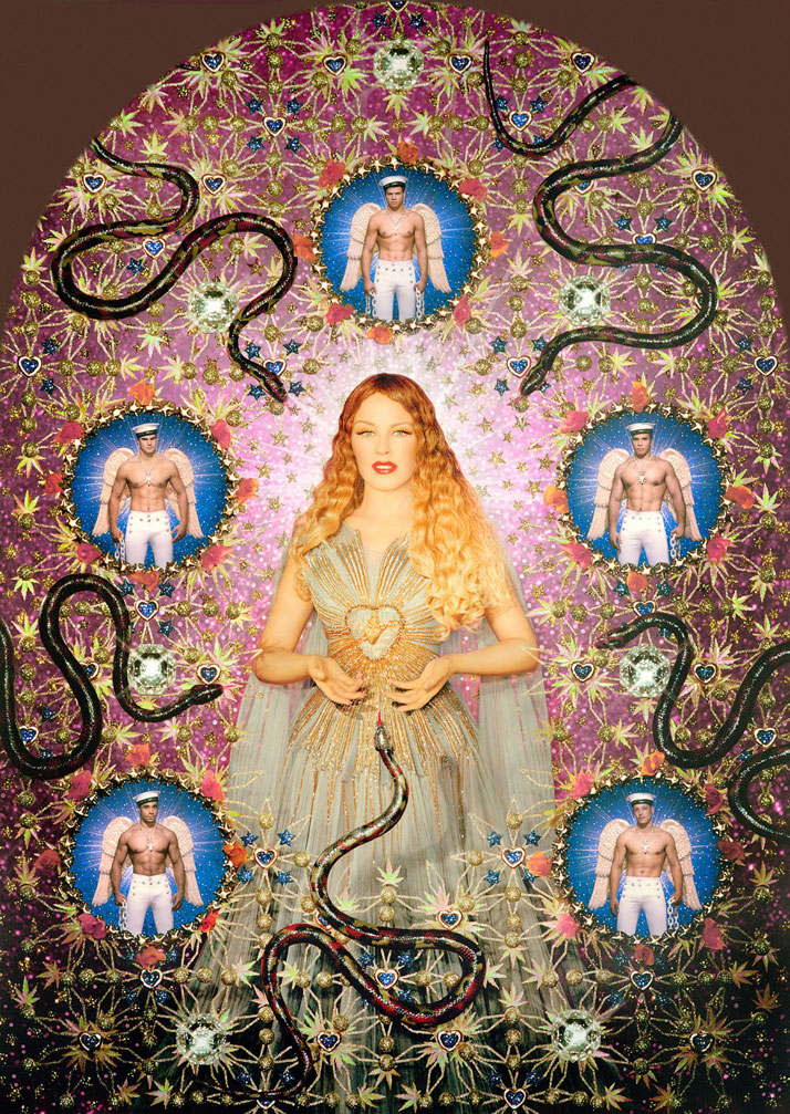 La Vierge aux serpents, (Kylie Minogue), 2008. Photo © Pierre et Gilles. Painted photograph, framed by artists 181 x 137 cm. Galerie Jérôme de Noirmont, Paris