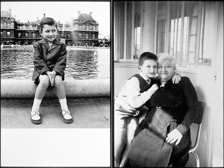 left: Jean Paul Gaultier at Jardin du Luxembourg, Paris, about 1957, © Jean Paul Gaultier archives.right: Jean Paul Gaultier with his maternal grandmother, Marie. About 1958. © Jean Paul Gaultier archives.