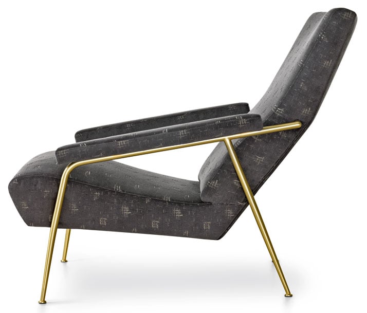 Limited edition Armchair designed by Gio Ponti in 1953 upholstered with Rubelli fabric. Courtesy of Molteni&amp;amp;C.