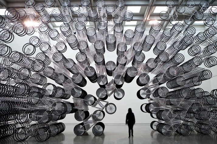 Ai Weiwei, Forever Bicycles, 2011Beijing, China // Sculpture photo © Taipei Fine Arts Museum 